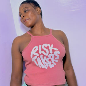 Square Neck Sleeveless Embellished Logo Tank Top – Pink